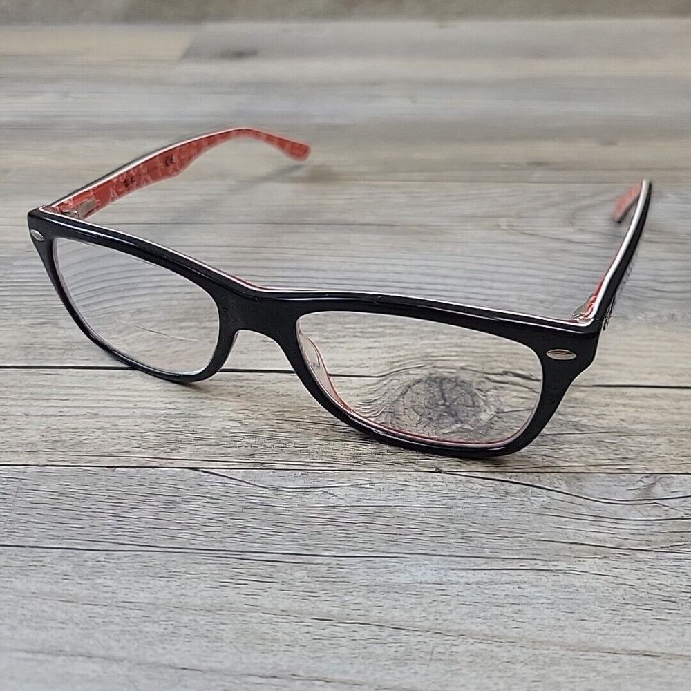 Ray-Ban RB5228 2479 Black/ Red White Logo Eyeglasses FRAMES ONLY 50-17‎ 140
